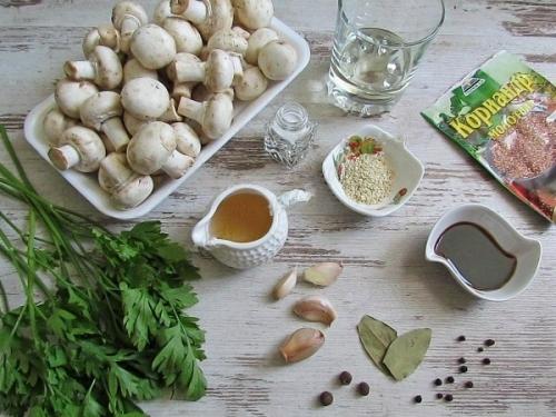 Шампиньоны по-корейски. Ингредиенты: 01 Шампиньоны по-корейски. Ингредиенты: 01