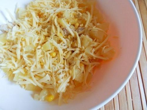 Салат с курицей и ананасом. 02