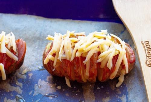 Картошка - гармошка под сырной корочкой. 05