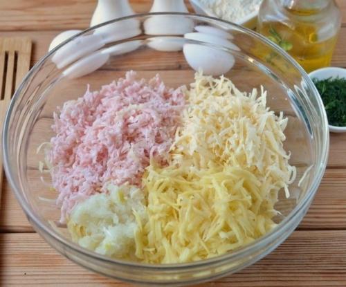 Драники с секретом ( с ветчиной и сыром. 01 Драники с секретом ( с ветчиной и сыром. 01