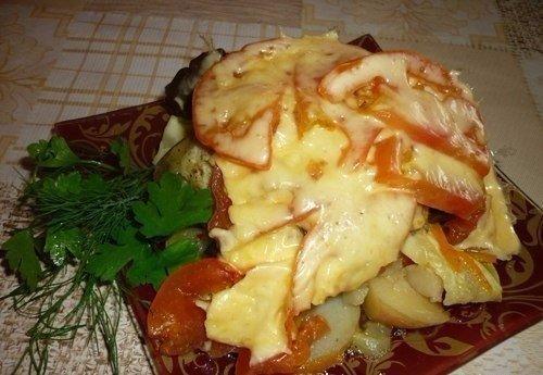 Овощи, запеченные слоями в мультиварке. Овощи, запеченные слоями в мультиварке.