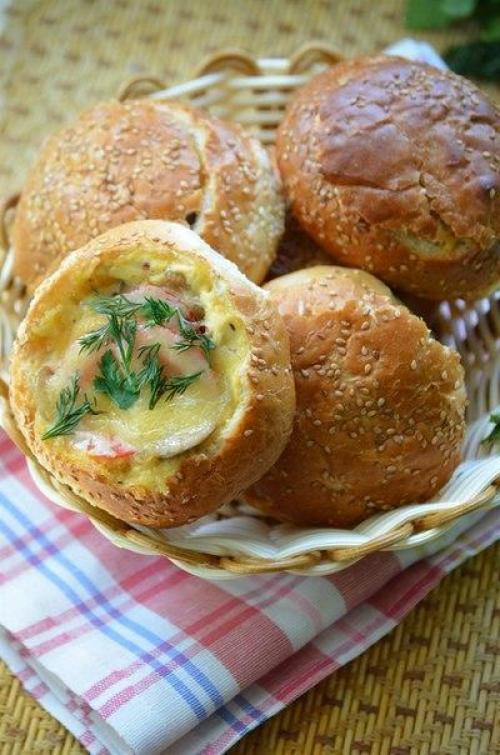 Фаршированные булочки - быстрый завтрак. 05