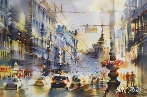 Красивый Санкт-петербург в акварелях ольги литвиненко. 07