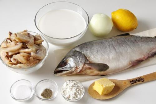 Горбуша в грибном соусе. 01