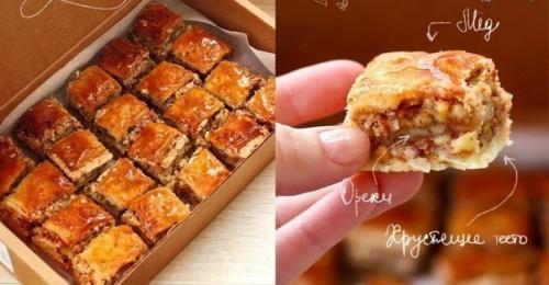 Пахлава.   Ингредиенты:   Тесто: