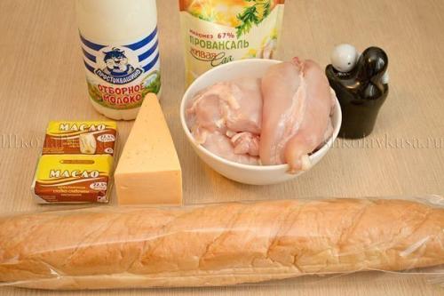 Горячие бутерброды с курицей запеченные в духовке. 01 Горячие бутерброды с курицей запеченные в духовке. 01