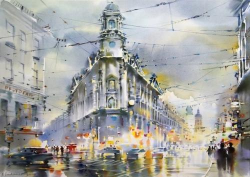Красивый Санкт-петербург в акварелях ольги литвиненко. 08
