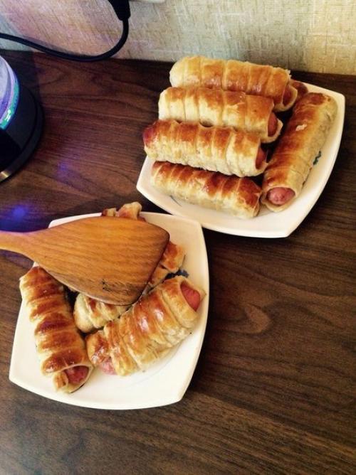 Вкусные сосиски в тесте.

