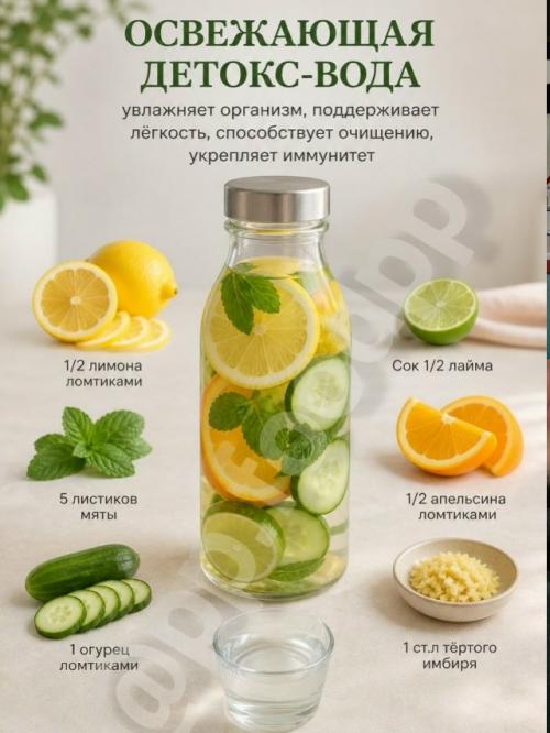 Освежающая детокс - вода - простой способ вернуть телу лёгкость и энергию без лишних усилий.
