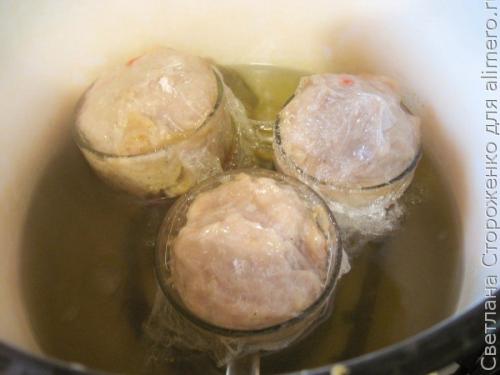 Домашняя вареная колбаса в кружке. 06