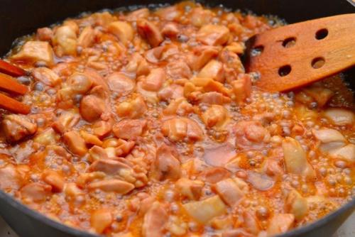 Фарфалле с курицей и медом. 05