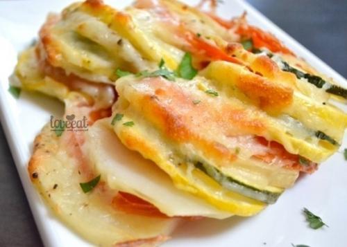 Летняя радуга: разноцветные овощи, запеченные с сыром. 05