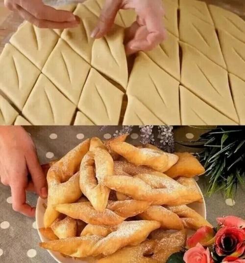 Сладкий хворост на кефире.

