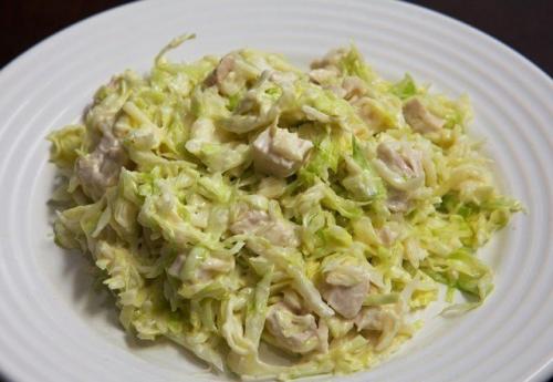 Салат из свежей капусты с курицей. 06 Салат из свежей капусты с курицей. 06