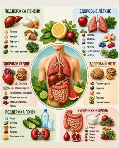 Какие продукты помогают поддерживать здоровье организма? 
