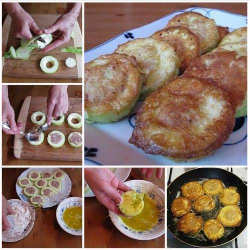 Кабачки с мясом в кляре. Кабачки с мясом в кляре.