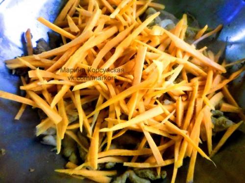 Фунчоза (салат, стеклянная лапша) с курицей и шпинатом. 06