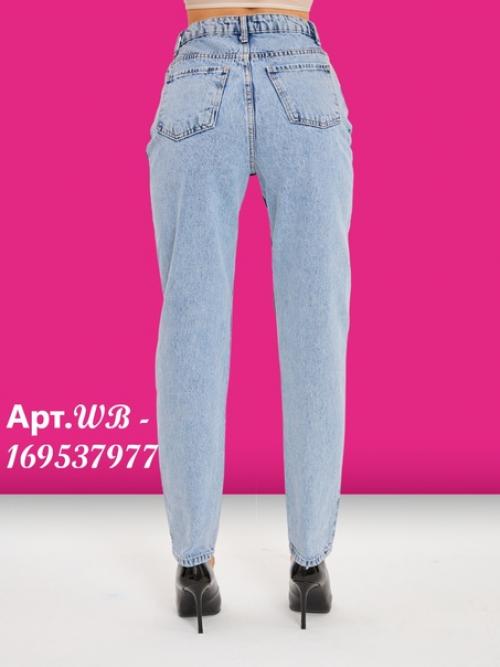 Шикарные голубые джинсы мом, ставшие бестселлером, из плотного турецкого денима, содержащего 100% хлопок! 04