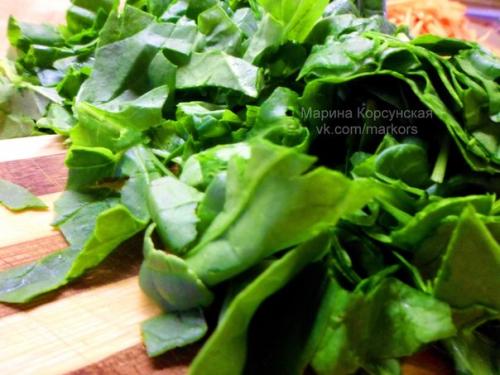 Фунчоза (салат, стеклянная лапша) с курицей и шпинатом. 05