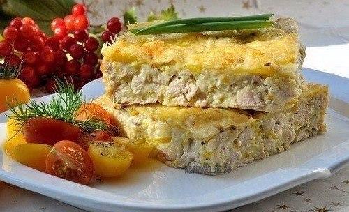Легкий куриный пирог - запеканка. Легкий куриный пирог - запеканка.