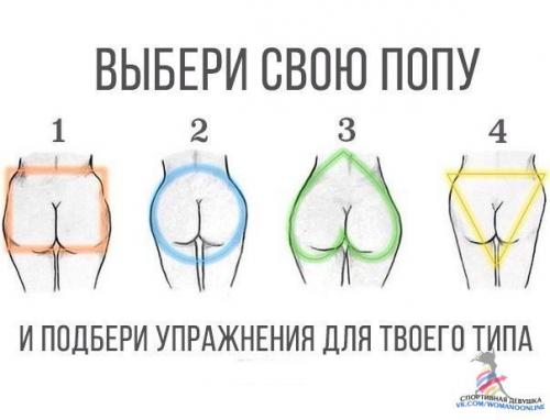 Выбирай упражнения чтобы прокачать именно твой тип попы: Выбирай упражнения чтобы прокачать именно твой тип попы: