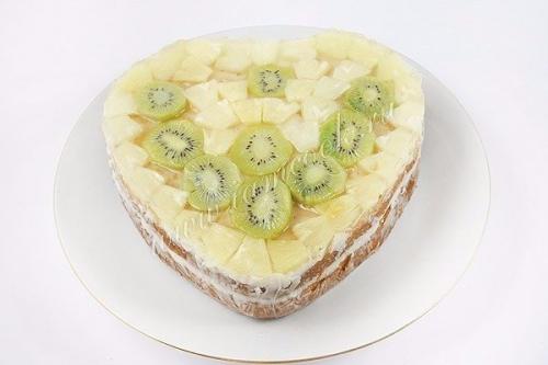 Торт бисквитный с фруктами, желе и йогуртом. 08 Торт бисквитный с фруктами, желе и йогуртом. 08