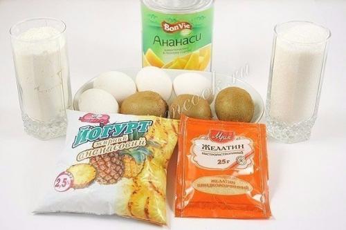 Торт бисквитный с фруктами, желе и йогуртом. 01 Торт бисквитный с фруктами, желе и йогуртом. 01