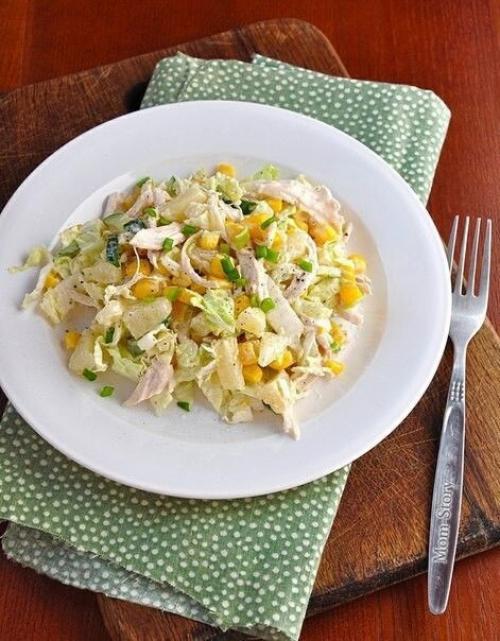 Салат с курицей и пекинской капустой. 04