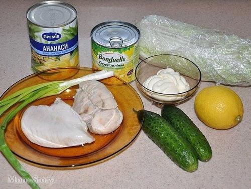 Салат с курицей и пекинской капустой. 05