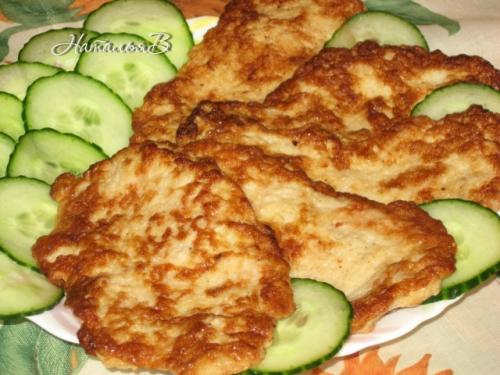 Сочные шницели из свино - говяжьего фарша.

