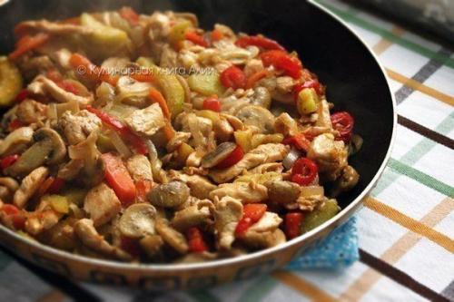 Сoте с кypицей и гpибaми (турецкая кухня). 08