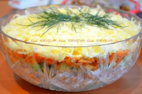 Салат с копченой курицей. Салат с копченой курицей.