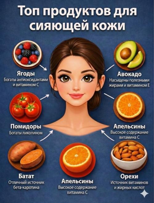 Секрет сияющей кожи - в вашей тарелке! 
