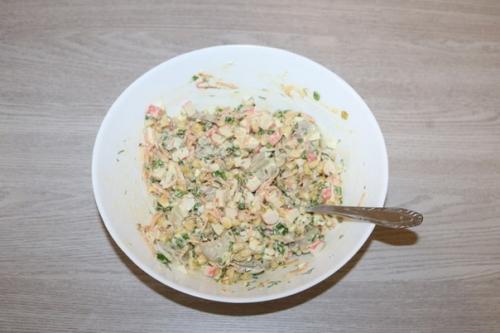 Салат из крабовых палочек с шампиньонами. 03 Салат из крабовых палочек с шампиньонами. 03