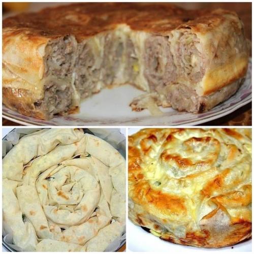 Пирог с мясом из лаваша. 04 Пирог с мясом из лаваша. 04