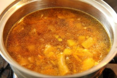 Сырный суп на грибном бульоне. 06