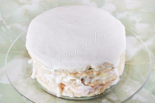 Сметанный торт с фруктами. 04