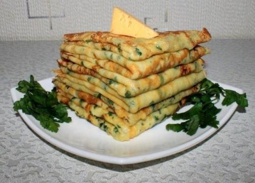 Тонкие блинчики с сыром и петрушкой. 04