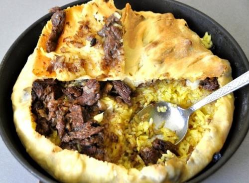 Откидной плов.  Ингредиенты: 02