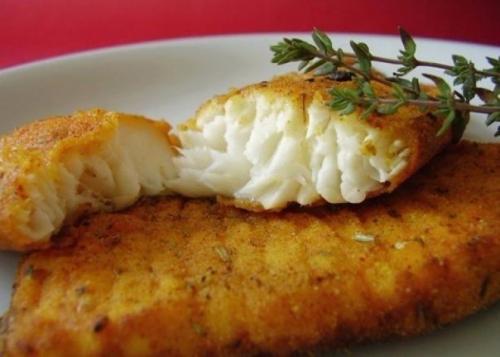 Белковый ужин: рыбка в кляре.
