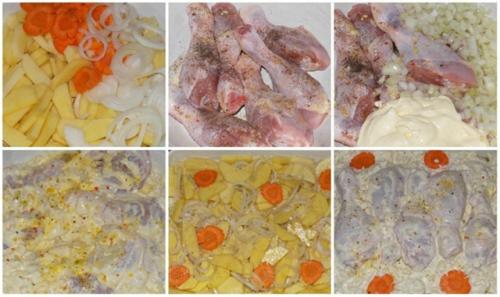 Куриная голень в маринаде, запечённая с картошкой. 01 Куриная голень в маринаде, запечённая с картошкой. 01