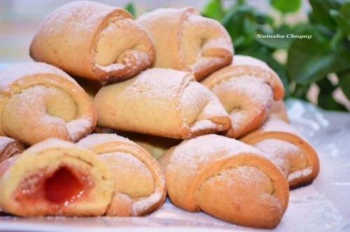 Песочные рогалики с мармеладом.

