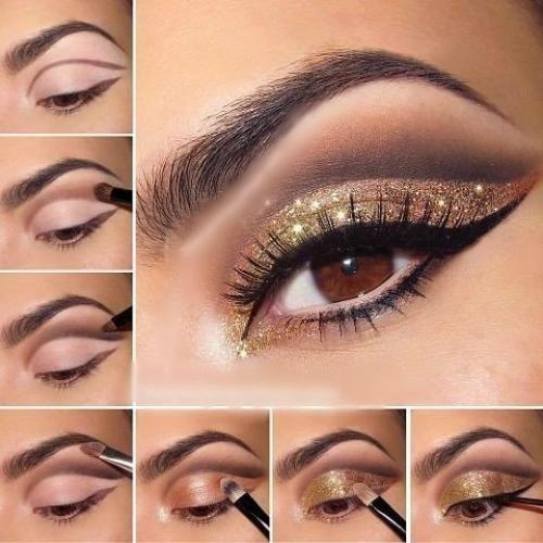 Золотой макияж.

Использовать золотой цвет сейчас очень модно.  