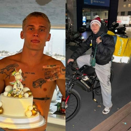 Еще недавно его называли одним из самых перспективных актеров и музыкантов, а теперь он работает курьером. 
