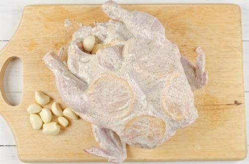 Курица, фаршированная апельсинами. 06