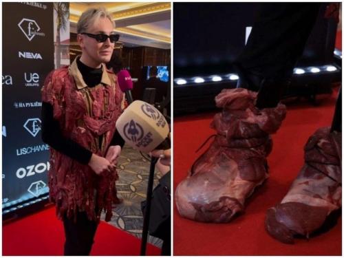 Фэшн - это моя профессия: стилист Бузовой Никита Карстен пришел на премию Fashion TV в наряде из сырого мяса. 01