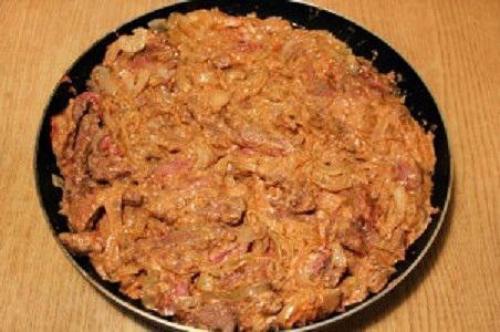 Бефстроганов.  Ингредиенты:   Говядина - 700 г. 08