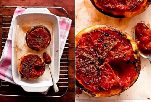 Запеченный грейпфрут с корицей.