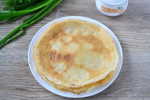 Блинные мешочки с грибами. 03