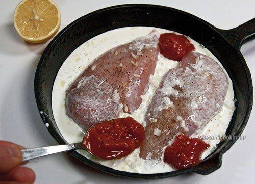 Куриные грудки, запеченные в сливках под сыром. 06